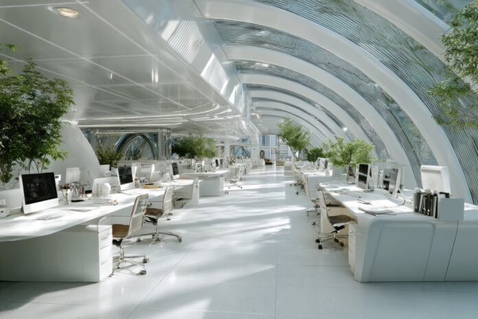 Inside the Meta headquarters with automated systems at work