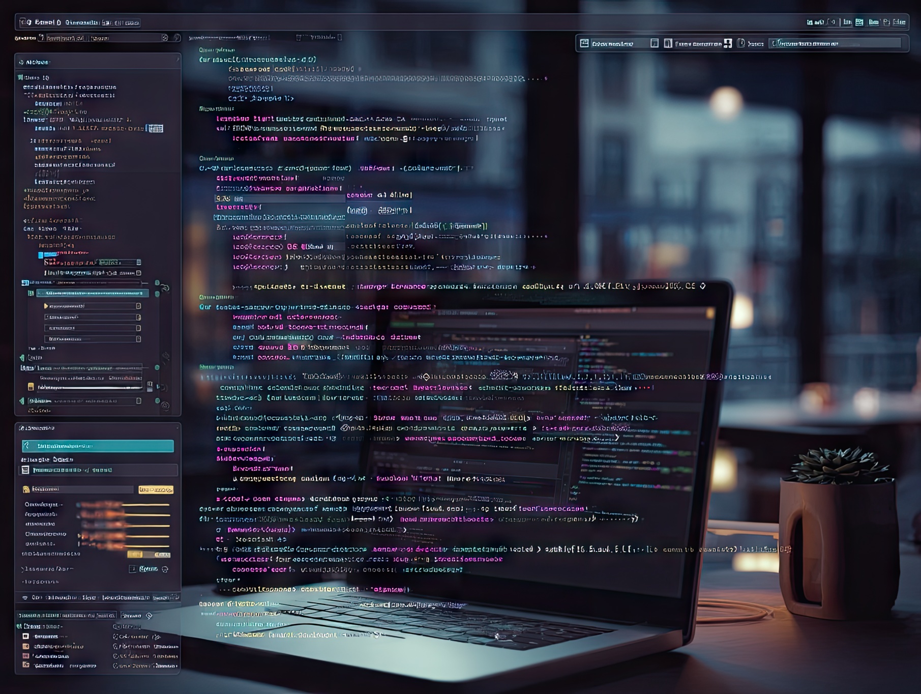 A code editor window where a natural language comment is turned into functional code by an AI assistant