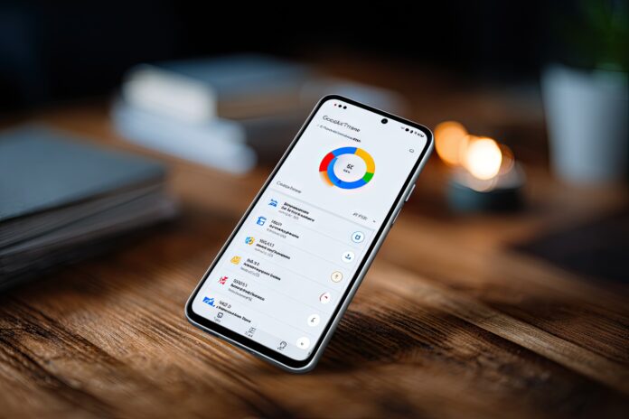 Google One application interface displaying storage usage and benefits.