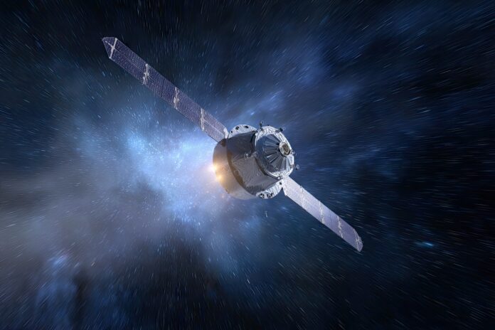 NASA's Psyche spacecraft traveling through space.