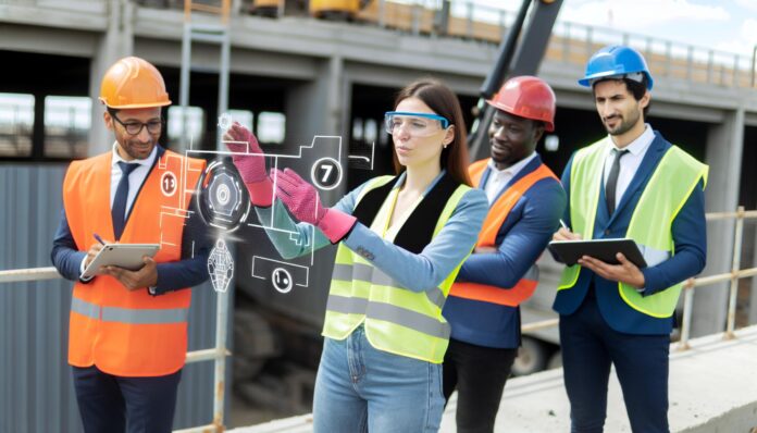 Buildots team utilizing AI technology on construction site