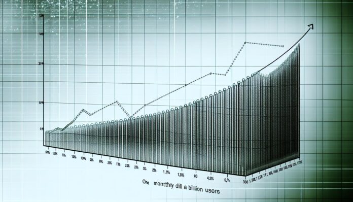 Graph showing Meta AI's user growth to 1 billion