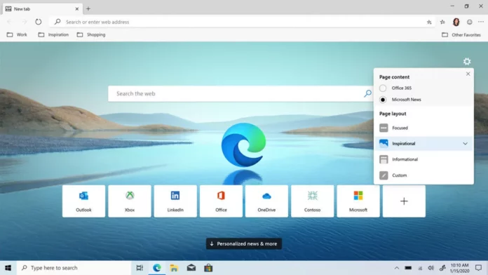 Toolbar showing Microsoft Edge's new media controls button next to the address bar.
