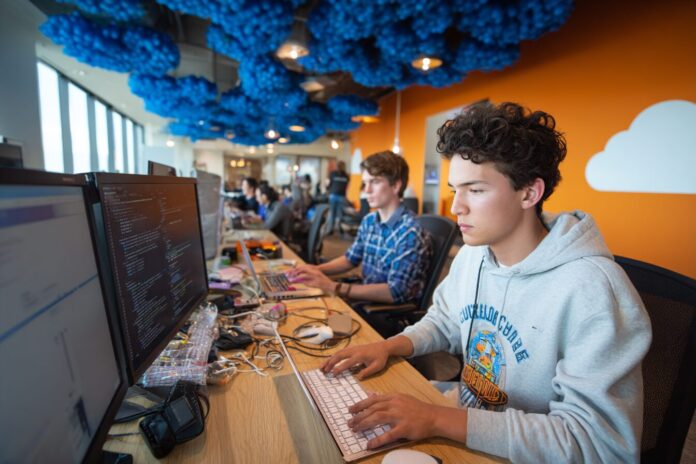 Cloudflare engineer monitoring future-ready network infrastructure