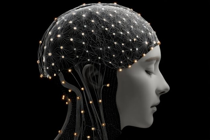 Illustration of Neuralink's brain-computer interface concept.