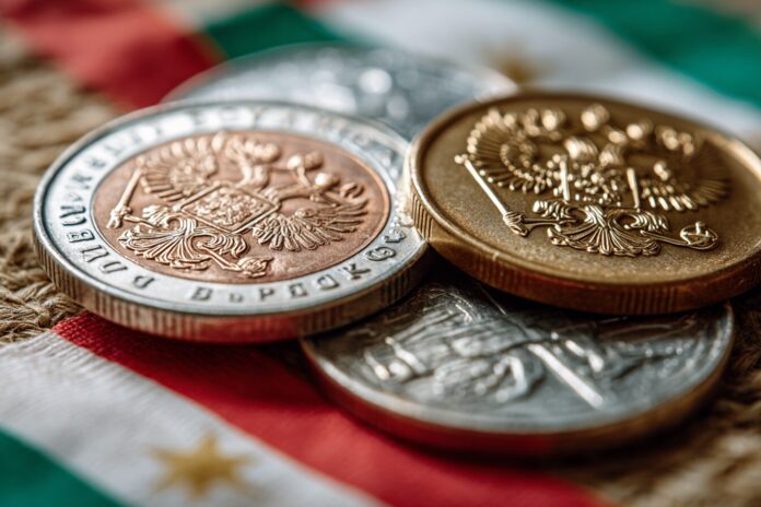 Russian and Belarusian rubles side by side, symbolizing economic partnership.