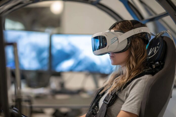 Passenger Testing Air Taxi Comfort in NASA Virtual Simulator