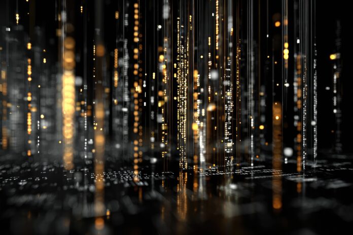 Conceptual visualization of Google's Gemini Kingfall AI model, highlighting digital code streams and innovation.