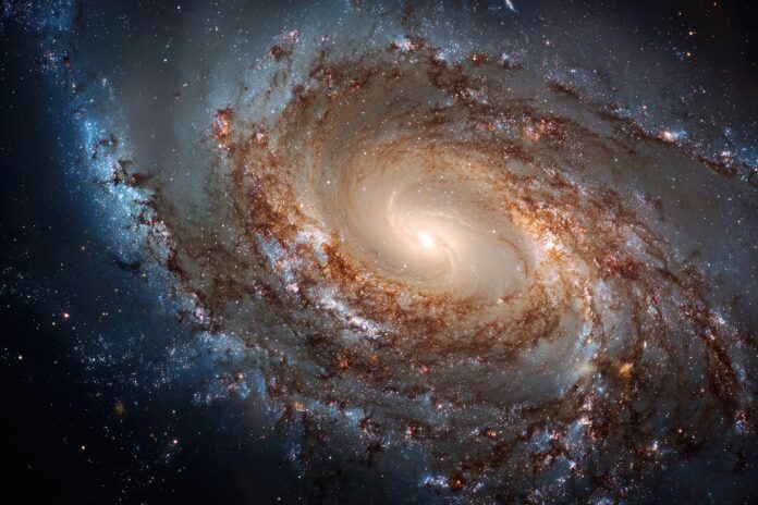 Spiral galaxy NGC 5042 captured by the Hubble Space Telescope.