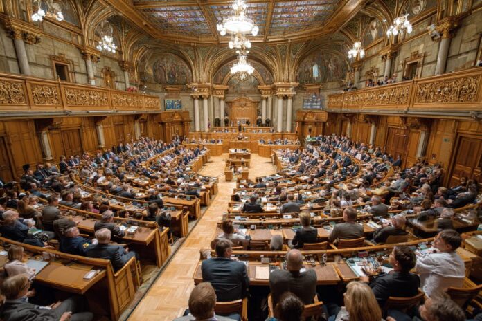 Czech Parliament during heated debate on the Bitcoin scandal