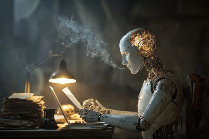 AI-generated concept image representing Anthropic's blogging process