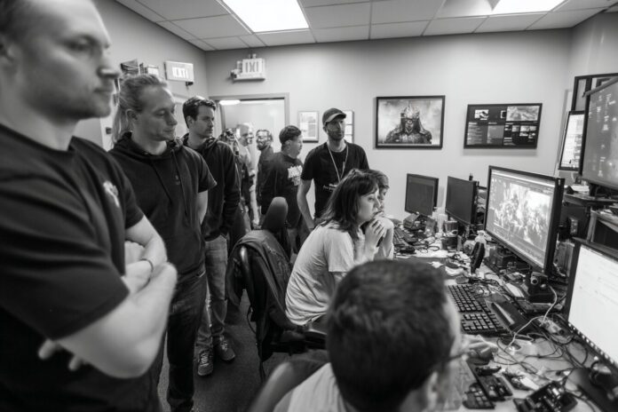 Union workers at ZeniMax marking the historic contract signing with Microsoft