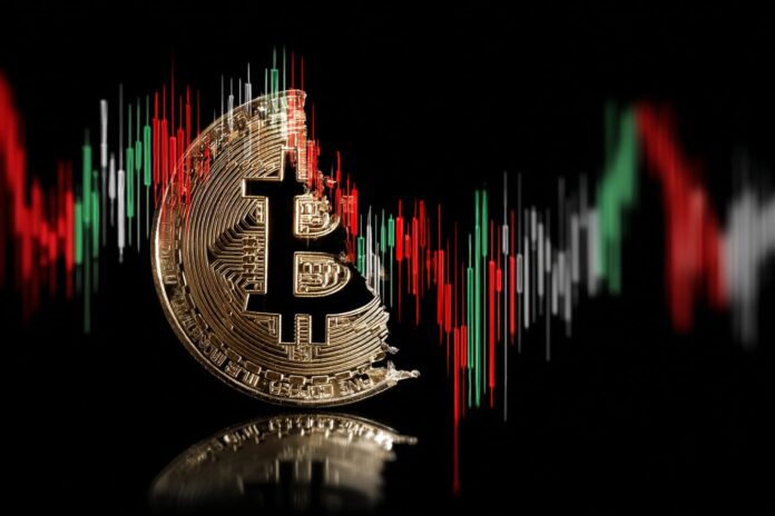Bitcoin price chart showing recent drop amid Middle East tensions