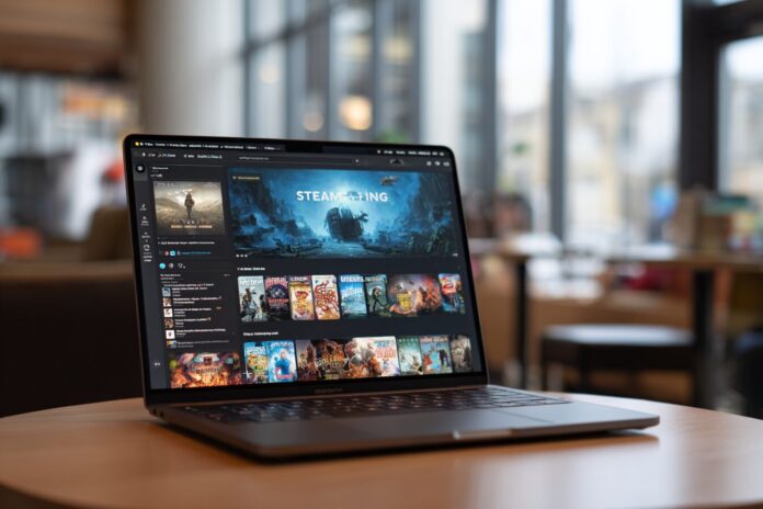 Steam client open on a MacBook with Apple Silicon, highlighting improved performance.
