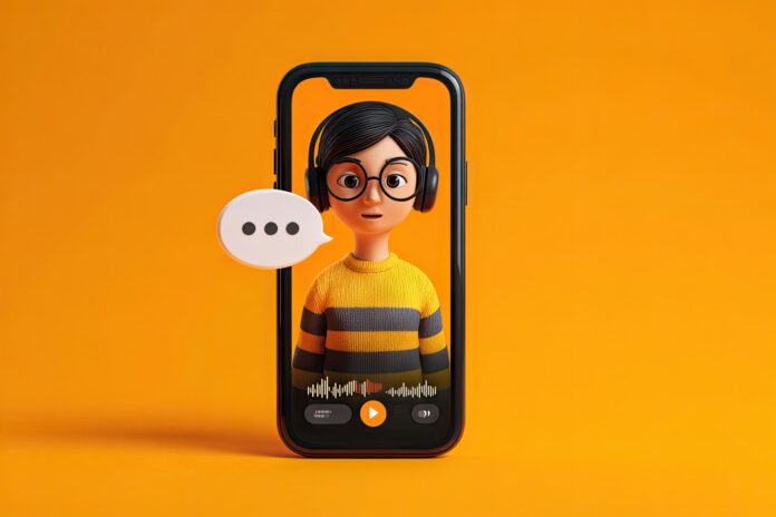ChatGPT avatar speaking through a mobile device, showcasing advanced Voice Mode