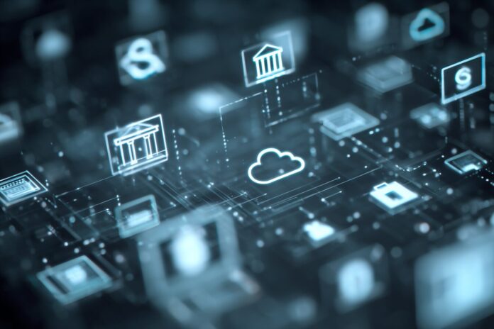 Modern digital banking interface running on cloud technology