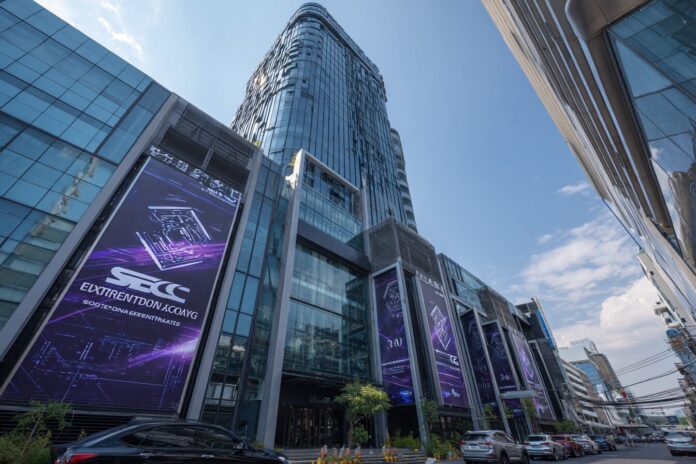 SEC Thailand headquarters exterior with digital asset exchange banners.
