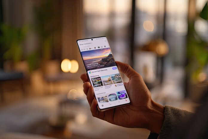 Samsung Galaxy phone displaying AI-powered search feature