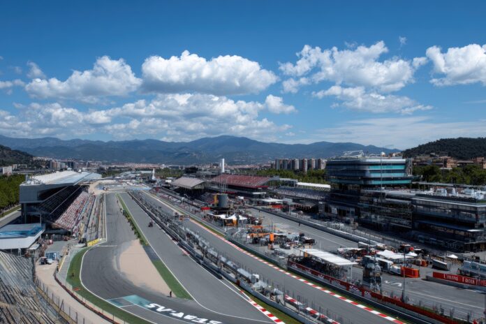 A panoramic view of the Circuit de Barcelona-Catalunya, home of the Spanish Grand Prix.