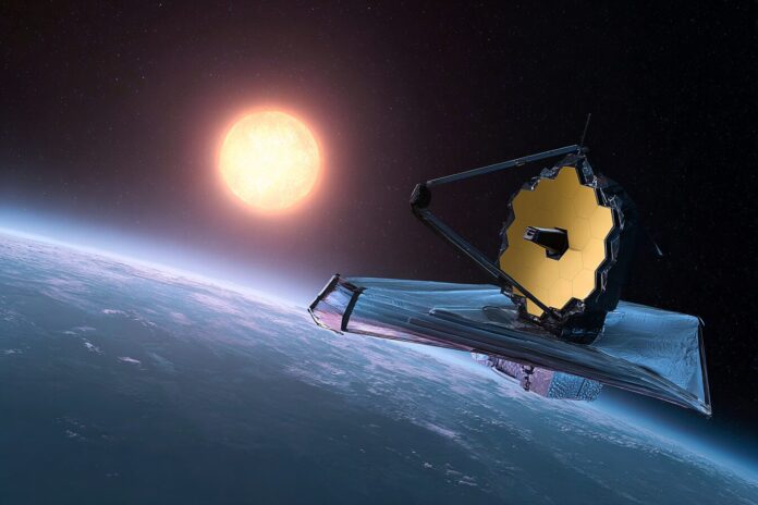 James Webb Space Telescope observing a distant exoplanet