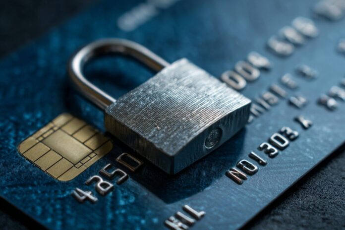 A cybersecurity lock overlayed on a digital insurance card, symbolizing Allianz Life data breach incident