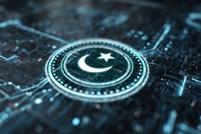 Pakistan Virtual Assets Regulatory Authority logo on a digital background