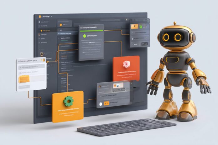 ChatGPT Agent running on a virtual desktop, with task icons and workflow steps highlighted.