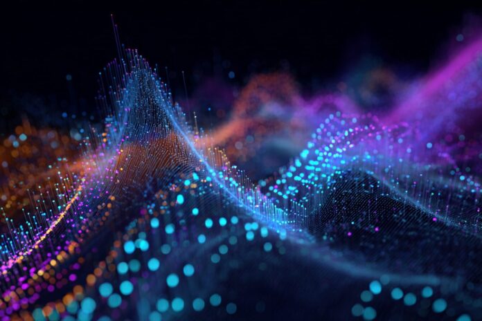 Abstract visualization of onchain infrastructure powering lightning-fast token trading across blockchains