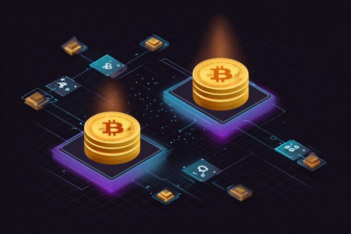 Bitcoin smart contract pooling illustration