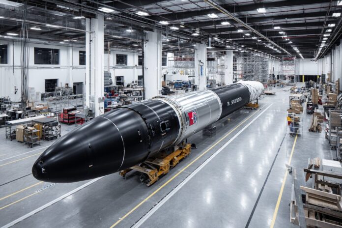 Rocket Lab's Neutron rocket in early-stage assembly, highlighting the complexity and innovation of medium-lift space launchers.
