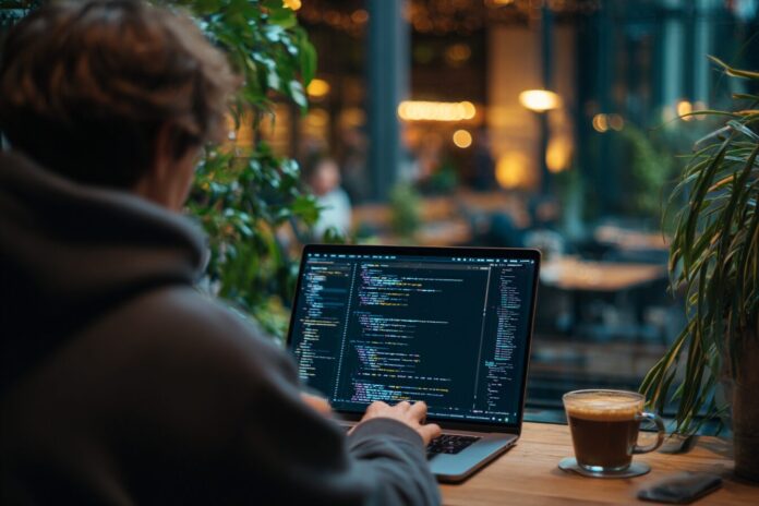A developer staring at a message about reaching their Claude Code usage limit on a laptop.