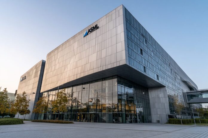 ASML headquarters building exterior with security signage