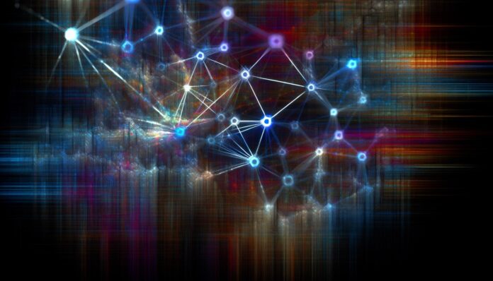 Ethereum blockchain illustration, abstract network imagery