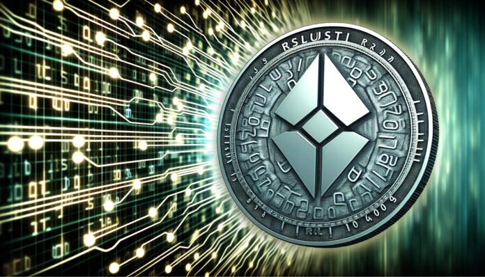 Ripple RLUSD stablecoin on a digital ledger background symbolizing compliance and transparency