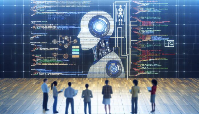 Artificial intelligence code review workflow illustration for Greptile's feature image.