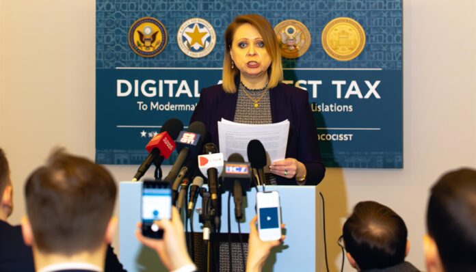 Senator Cynthia Lummis addressing a press conference
