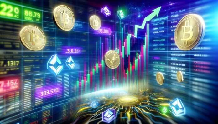 Digital graphic showing Stellar (XLM) price chart skyrocketing alongside protocol upgrade visuals