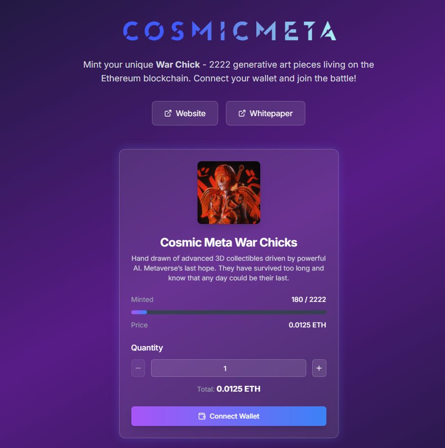 Generic NFT Minting Dapp by Cosmic Meta