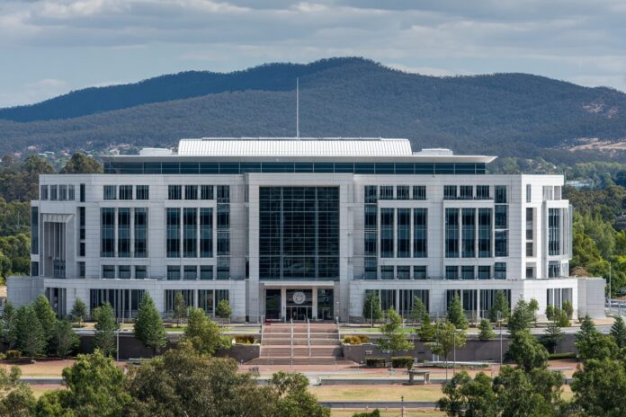 AUSTRAC headquarters building in Canberra, Australia, symbolizing regulatory oversight.