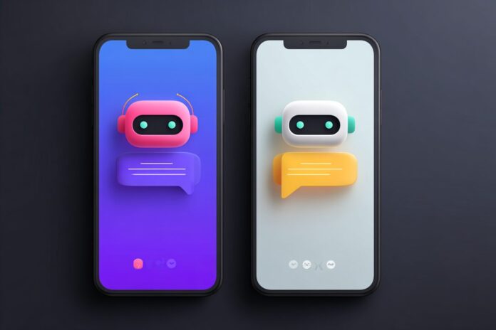 A smartphone screen displaying popular AI chatbots side by side.