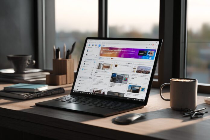 Microsoft Edge 139 Update Banner on a Modern Desktop