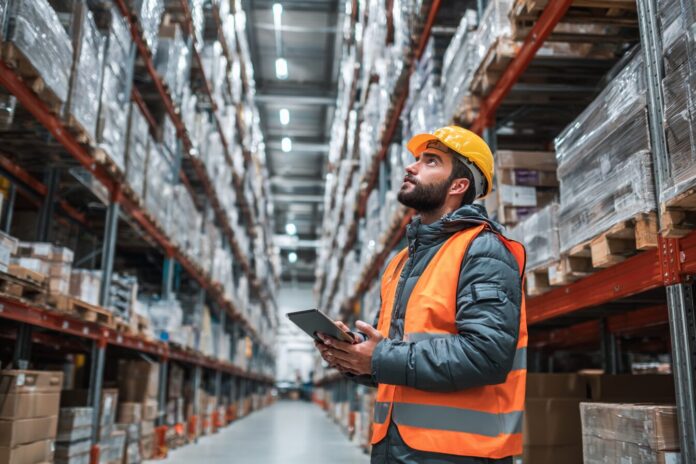 Secure warehouse with server shipments being inspected for tracking devices.
