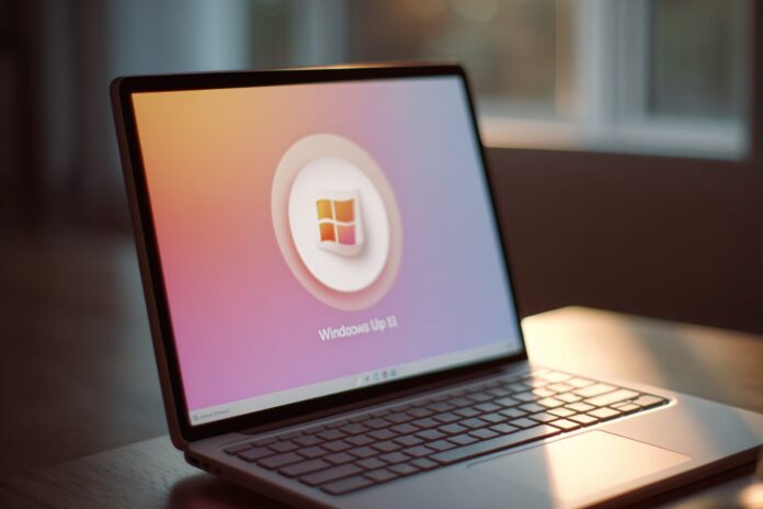 Windows update prompt for Windows 11 appearing on an older laptop