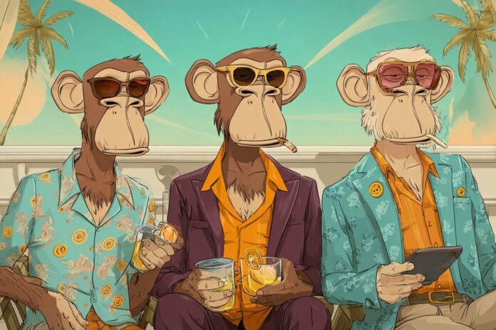 Bored Ape Yacht Club NFT art displayed on a digital marketplace