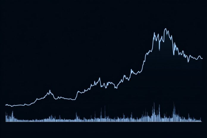 Line chart showing price movements of EIGEN from launch in 2023 to current value of $1.10 in August 2025.
