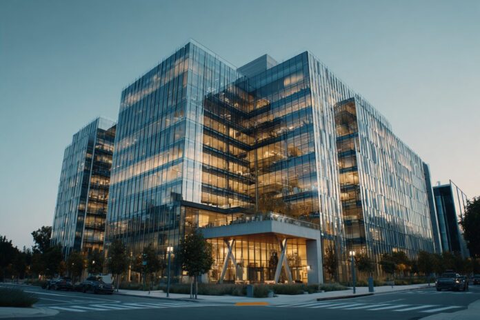 The modern OpenAI headquarters, symbolizing ambitious AI innovation.