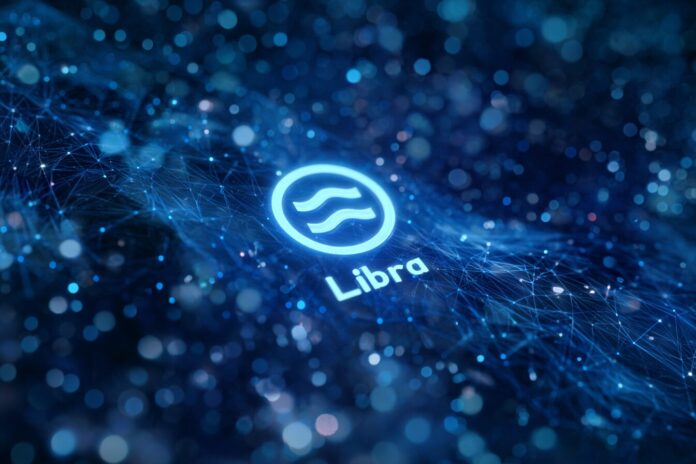Libra logo against digital asset background
