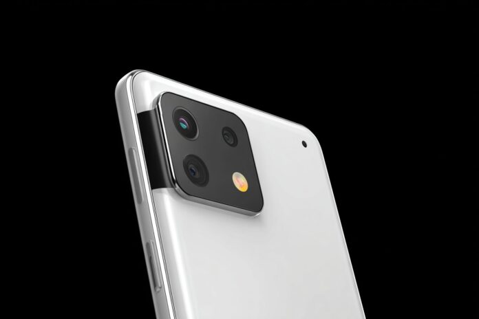 Angled view of the Google Pixel 10 showing its new triple camera module and sleek design.