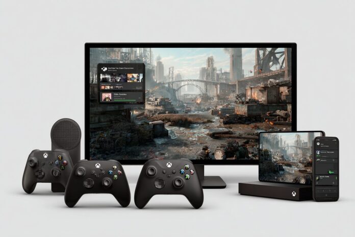 Xbox devices syncing play histories across console, PC, and handheld.