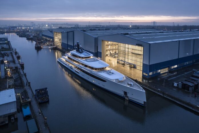 Exterior view of Oceanco’s state-of-the-art superyacht facility.